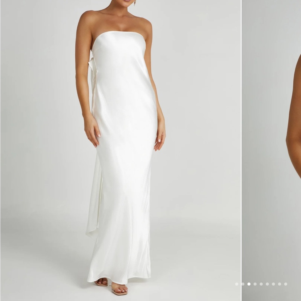 Meshki Rochelle Bow Back Satin Maxi